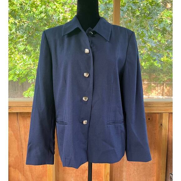 Pendleton Women's Vintage Navy Button Front Jacket Size 12 - Picture 1 of 9